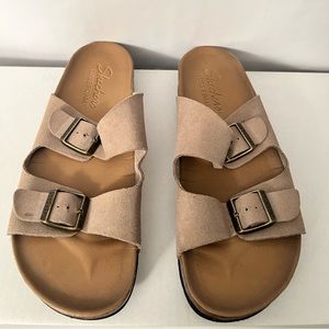 Skechers Ladies Two Strap Sandal Luxe Foam-Taupe